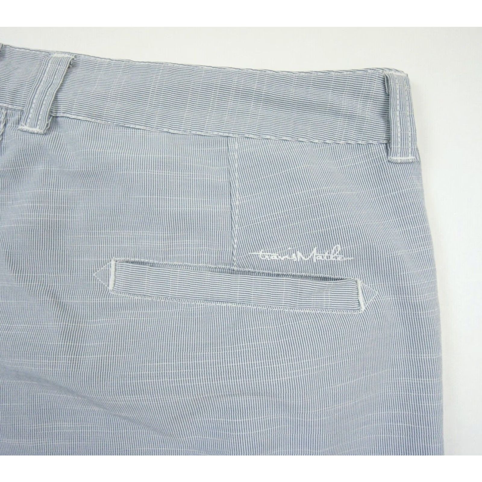 TravisMathew Travis Mathew Shorts Mens 38 Gray Chino 10" Golf Lightweight Stretch Striped Size US 38 / EU 54 - 5 Thumbnail