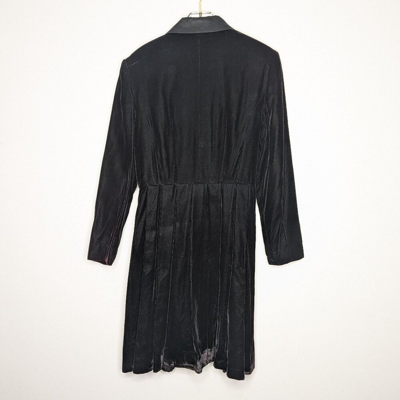 Vintage Be Art By Esquire Vintage 90's Black Velvet Dress Collared Size S / US 4 / IT 40 - 2 Thumbnail