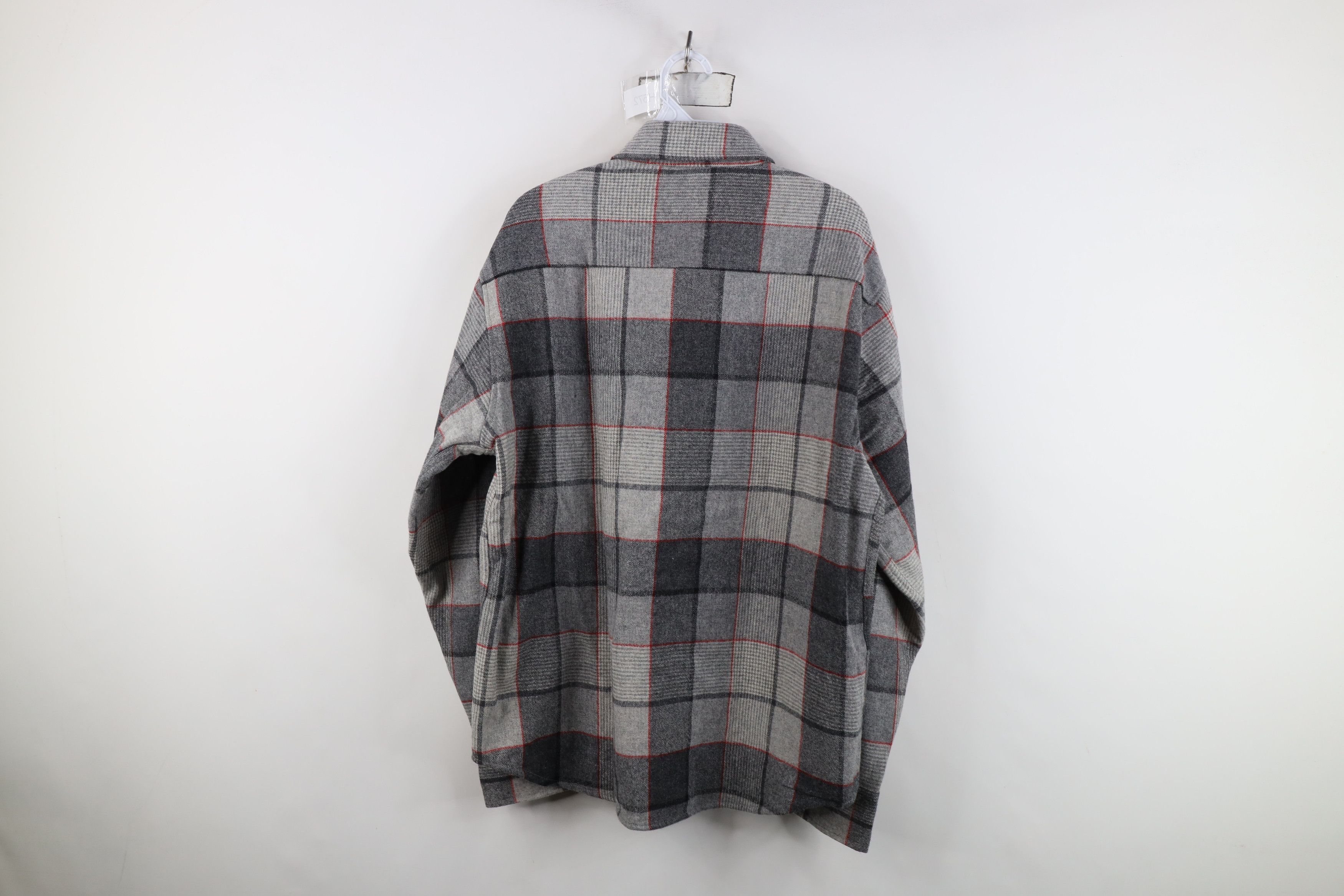 Vintage Vintage 70s 80s Streetwear Knit Collared Button Shirt Plaid Size US L / EU 52-54 / 3 - 9 Thumbnail