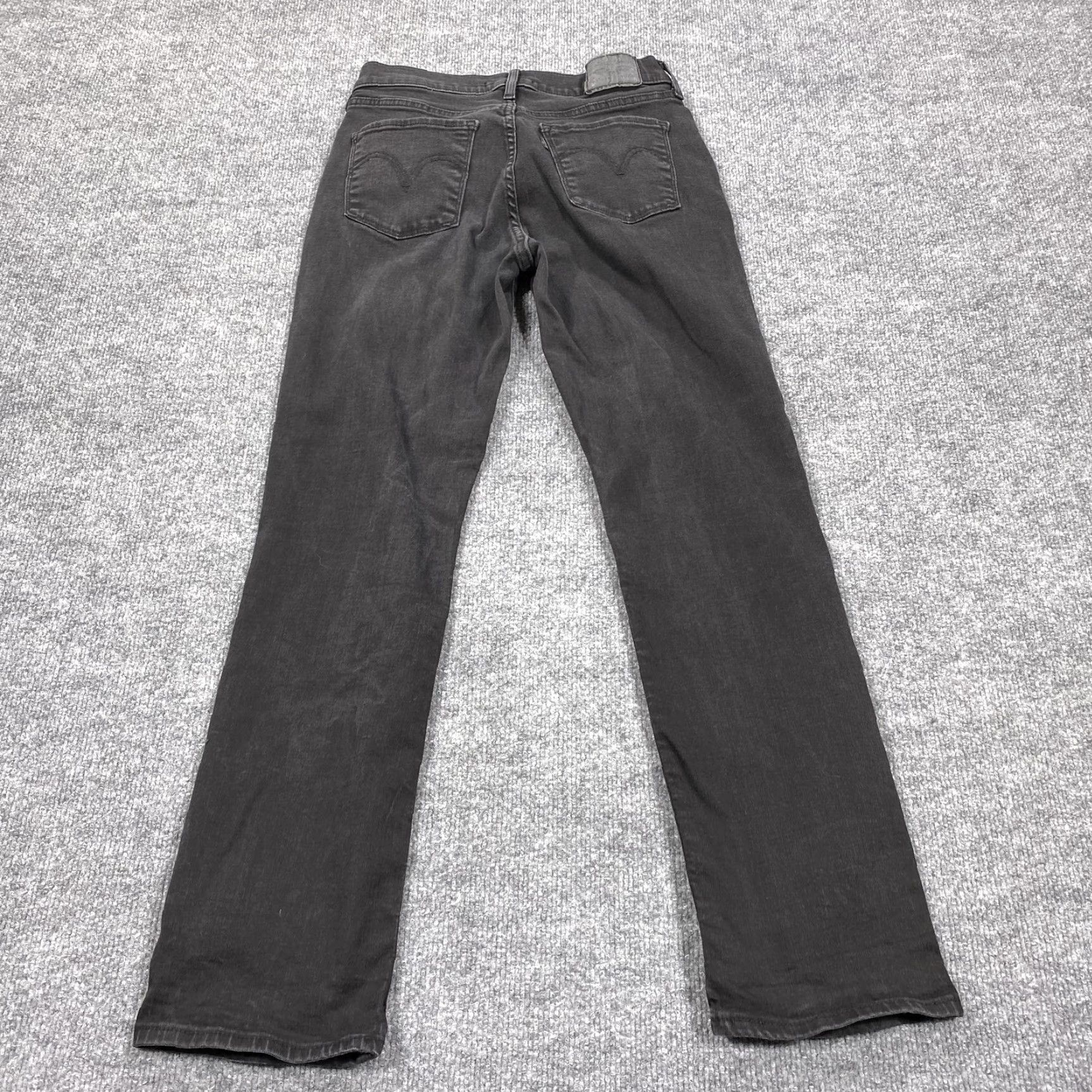 Levi's Levis Women Jeans Classic Straight 4 Charcoal Black 5-Pocket Stretch Denim Size 27" / US 4 / IT 40 - 2 Thumbnail