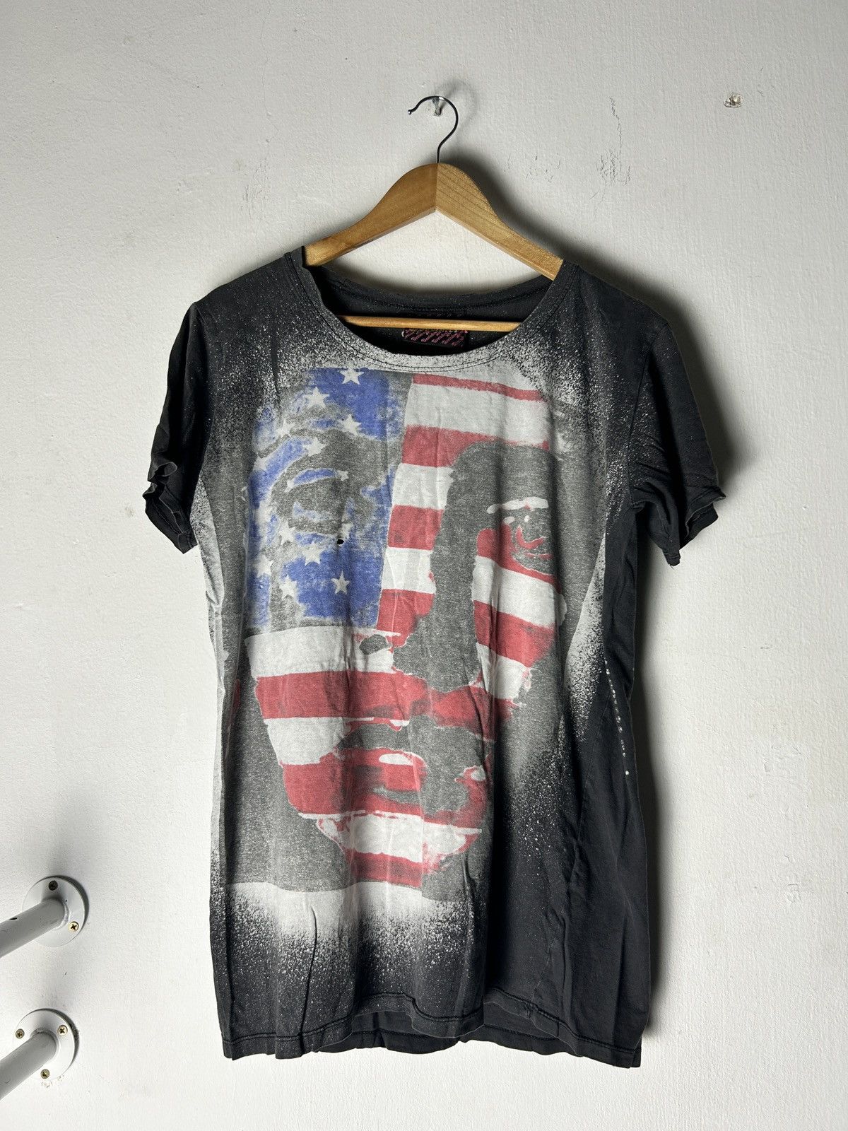 Beauty Beast Distressed Japan Punk Mosquitohead inspired us flag i6w9/Lgb Size S / US 4 / IT 40 - 1 Thumbnail