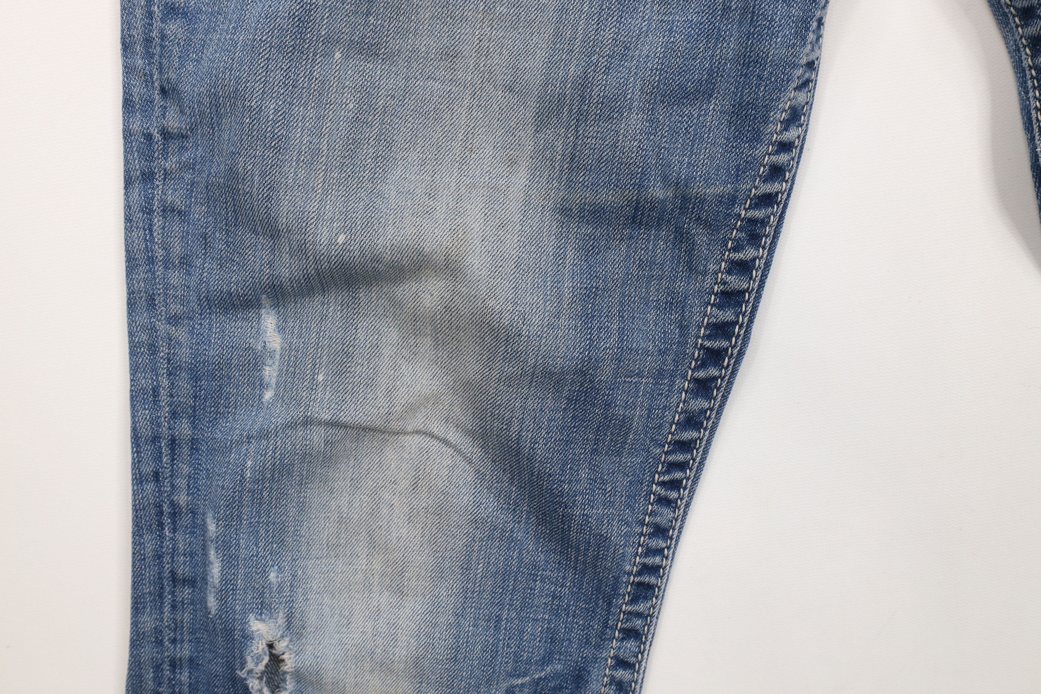 Miss Me × Vintage Miss Me Thick Stitch Fleur de Lis Cropped Denim Jeans Blue Size 32" / US 10 / IT 46 - 7 Thumbnail