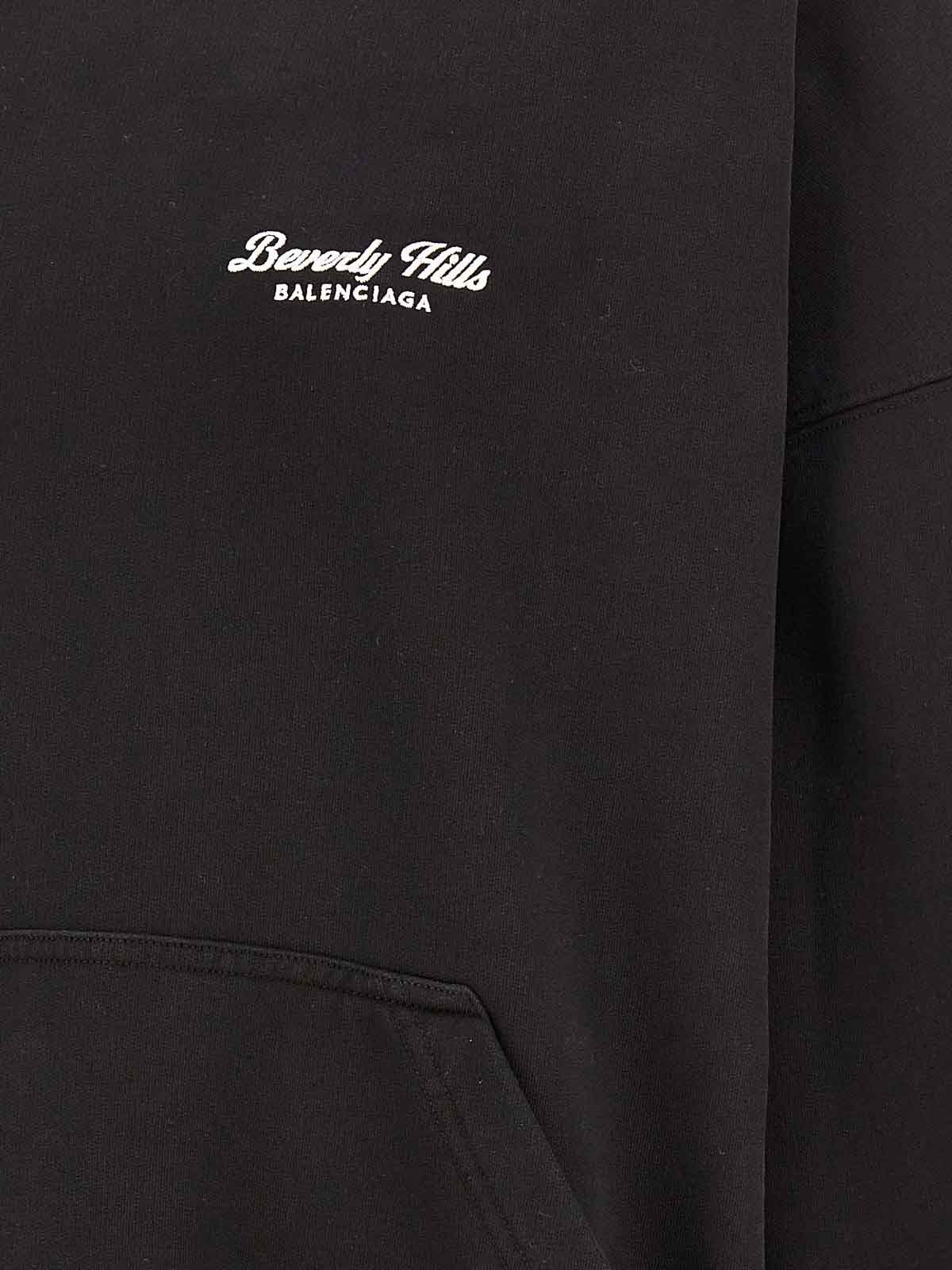 Balenciaga o1srvl11e1025 Beverly Hills Hoodie Oversized in Black Size US L / EU 52-54 / 3 - 4 Thumbnail