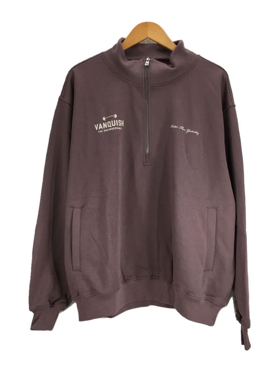 Sweatshirt Half zip Cotton Logo Print Inseam Pocket Bordeaux
