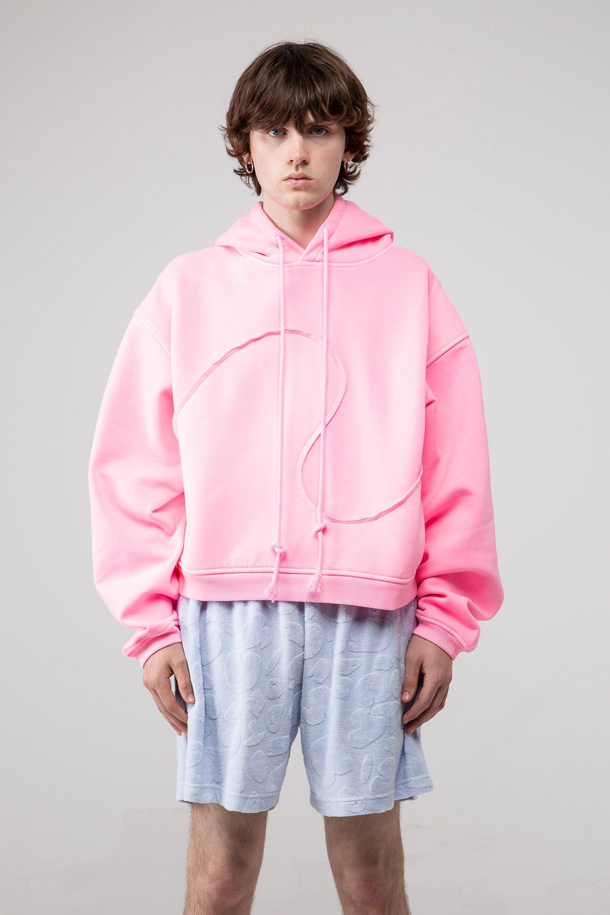 ERL SILK SWIRL KNIT HOODIE GREY | TODAY CLOTHING