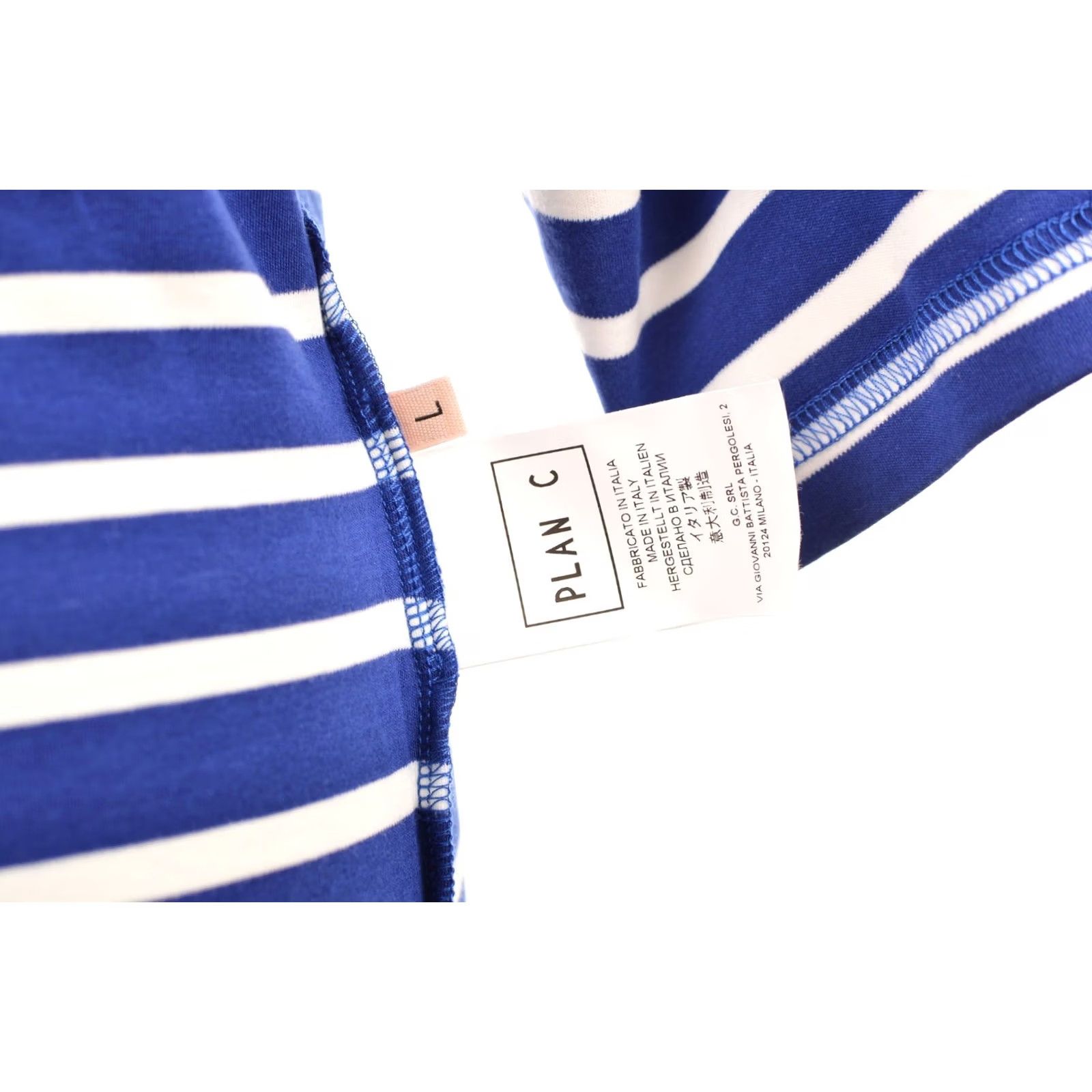 Plan C Plan C Striped T-Shirt Breton Nautical Women L Blue 100% Cotton Shirt Womens Size L / US 10 / IT 46 - 6 Thumbnail