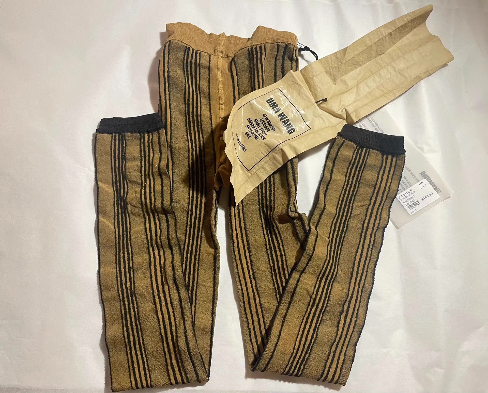 Uma Wang UMA WANG 17FW Women’s Tan/Black Stripes Leggings Ｑ25 Size 36" / US 14 / IT 50 - 2 Thumbnail