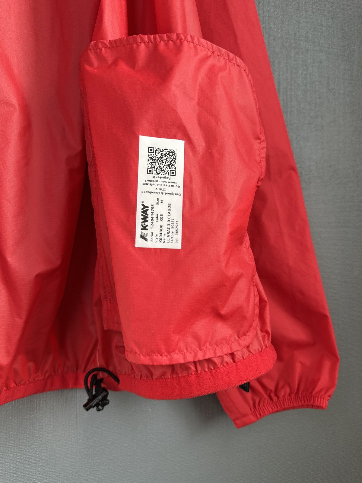 K-Way K-Way Le Vrai 3.0 Claude Waterproof Packable Red Jacket sz M Size US M / EU 48-50 / 2 - 12 Thumbnail
