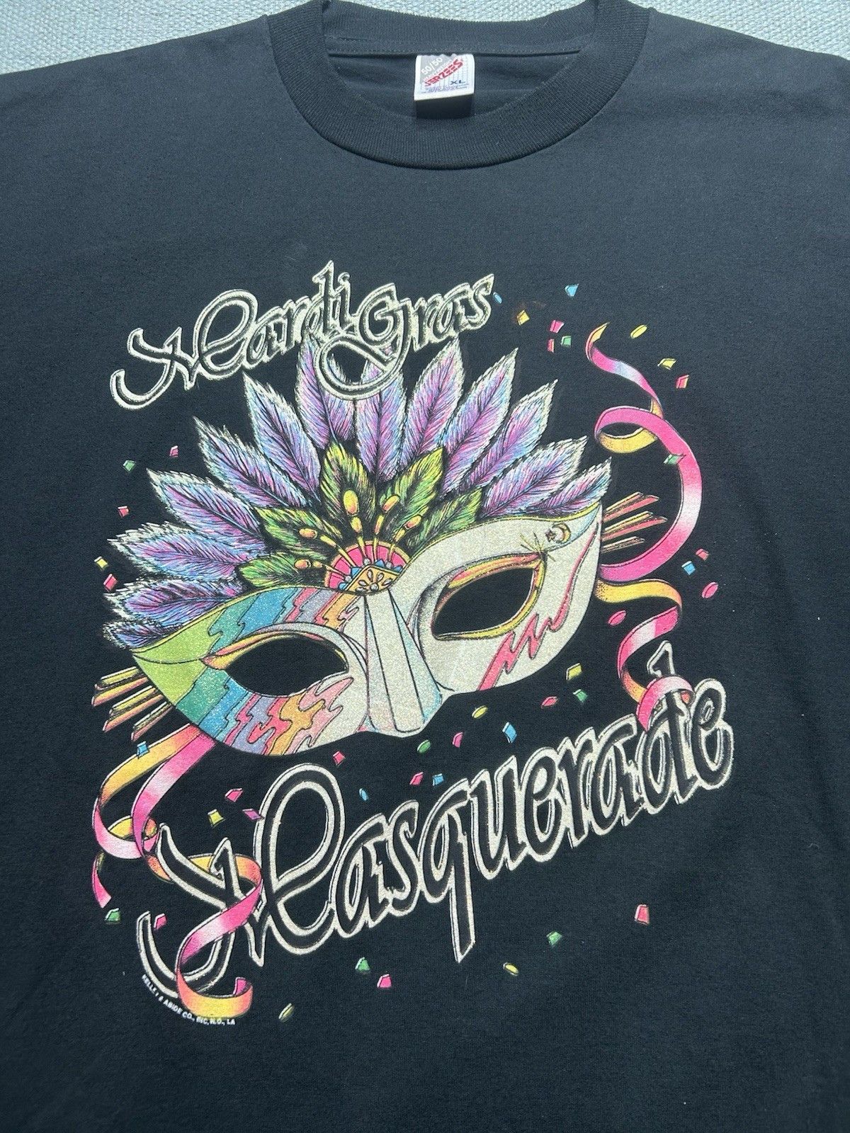Vintage Vtg 90s t shirt Mardi Gras masquerade mask New Orleans XL Size US XL / EU 56 / 4 - 2 Thumbnail