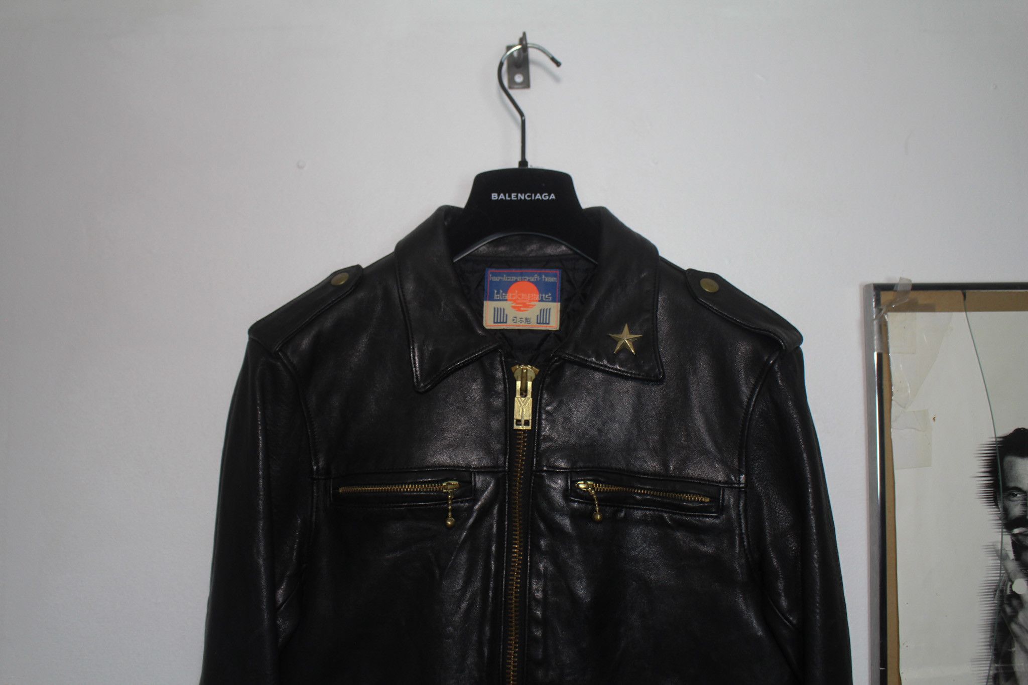 Blackmeans Collared Moto Heavy Leather Jacket - Size 3 Size US M / EU 48-50 / 2 - 4 Thumbnail