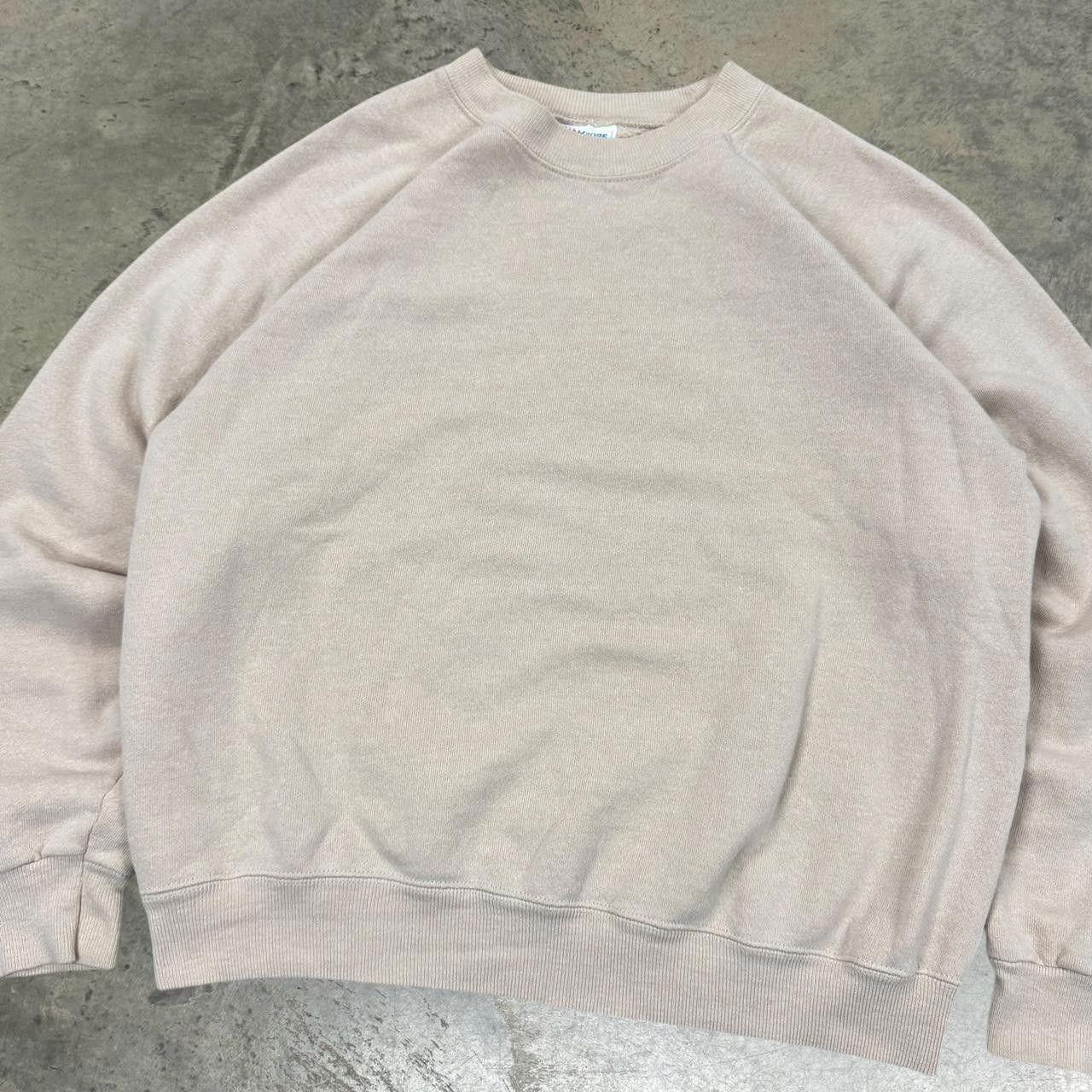 Hanes × Vintage Vintage 90s Rose Gold Pink Blank Crewneck Sweatshirt Size US L / EU 52-54 / 3 - 2 Thumbnail