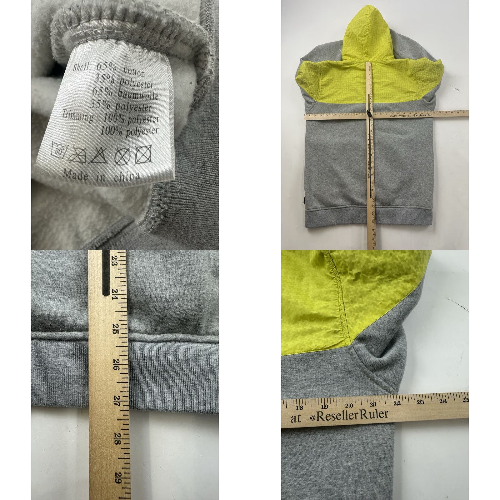 Vintage Iriedaily Hoodie Sweatshirt Mens Large Gray Yellow Hooded Full Zip Jumper Size US L / EU 52-54 / 3 - 8 Thumbnail