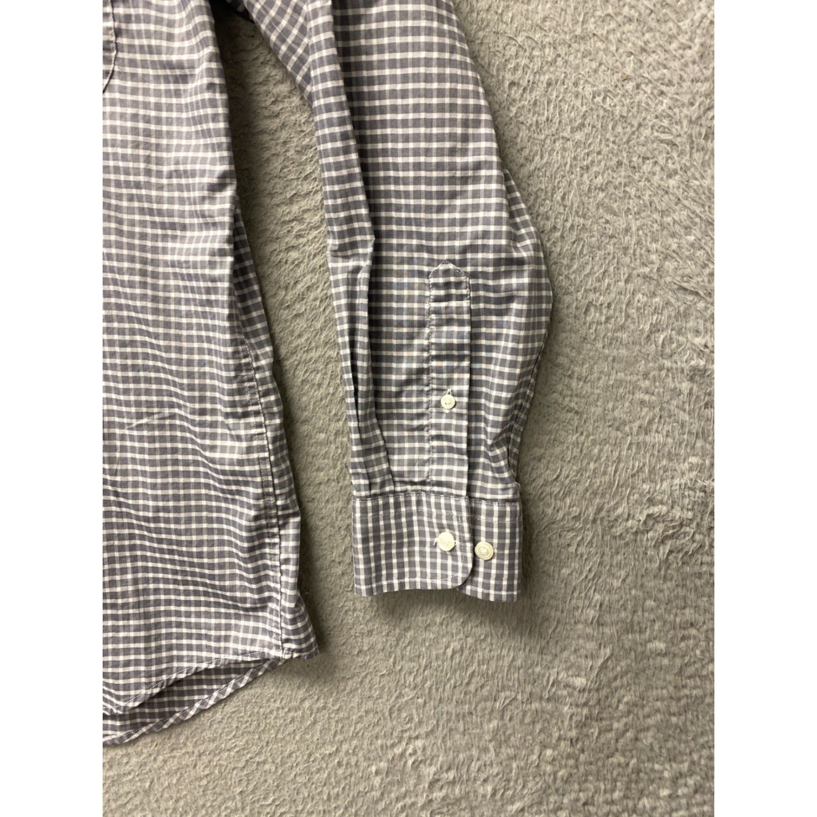 Joseph Abboud Joseph Abboud Dress Shirt Mens 16.5 Gray Check 100% Cotton Button Up Medium Classic Mens - 16.5/32-33, Regular Fit, Barrel Cuff, Spread Collar Size 42R - 2 Thumbnail