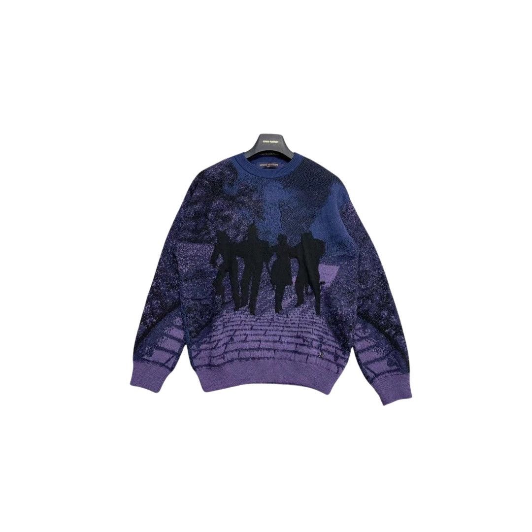 image of Louis Vuitton “Wizard Of Oz" Brick Road Sweater in Purple, Men's (Size Small)