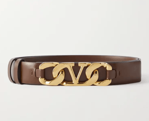 Valentino (Size EU 75) Valentino Garavani VCHAIN leather belt brown Size ONE SIZE - 1 Thumbnail