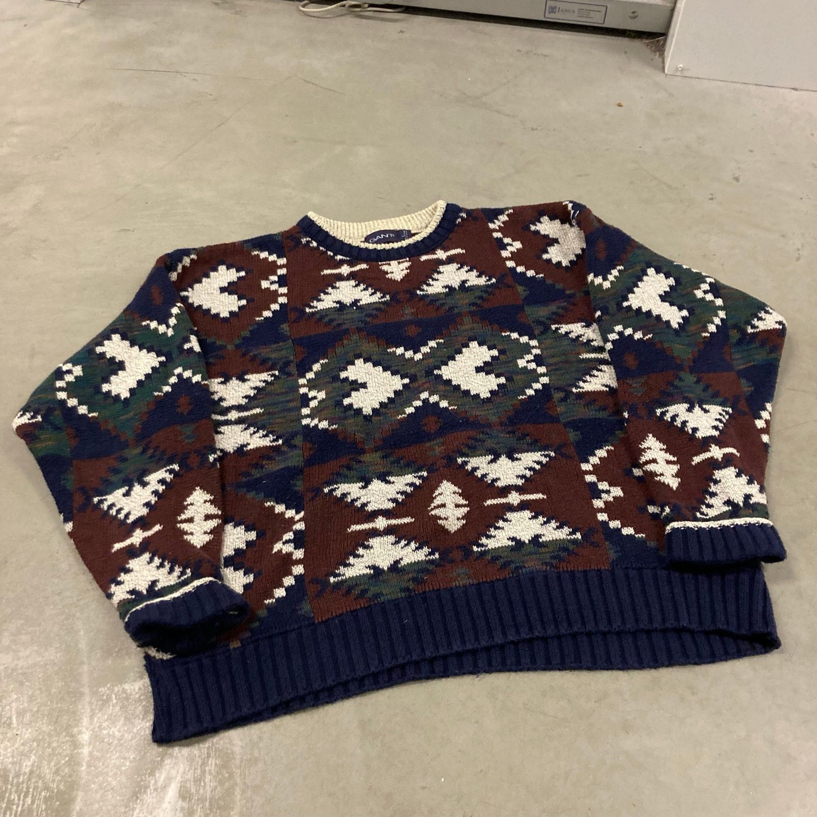 Vintage vintage gant patterned sweater Size US L / EU 52-54 / 3 - 1 Thumbnail