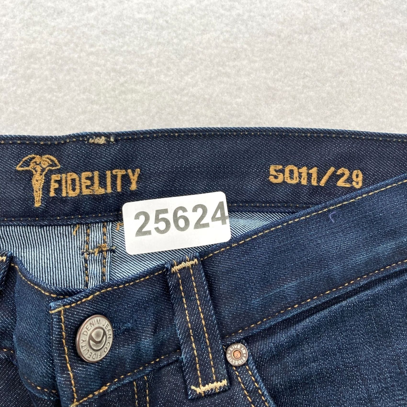 Vintage Fidelity Denim 5011 Jeans Mens 29x34 Straight Blue Denim 5-Pocket Regular Casual Classic Size US 29 - 4 Thumbnail