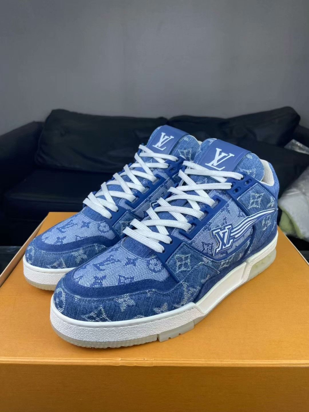 Louis Vuitton Louis Vuitton Training Denim Blue Lowtop Sneakers 40 Men Size US 7.5 / EU 40-41 - 1 Thumbnail