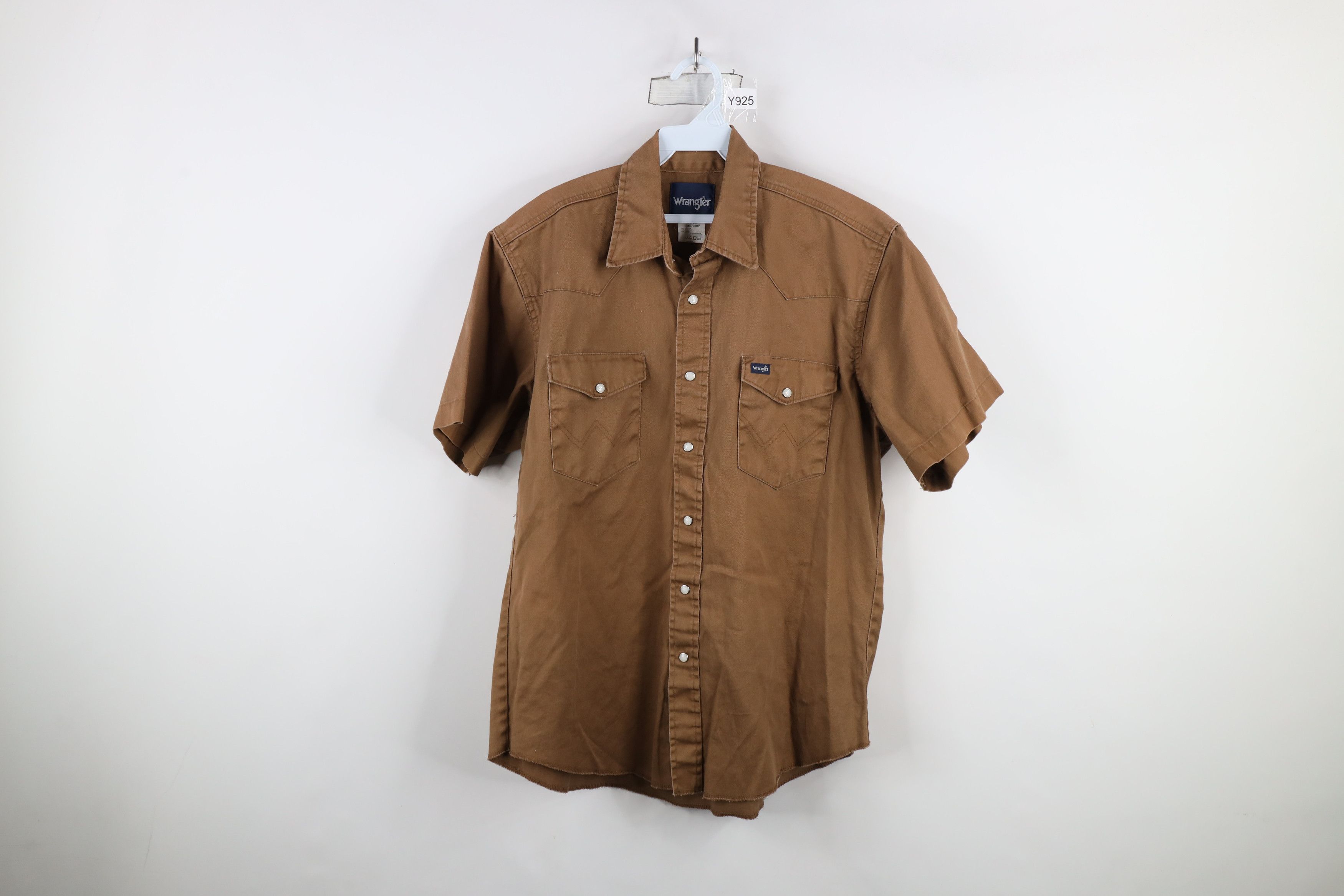Vintage × Wrangler Vintage 90s Wrangler Western Cowboy Snap Button Shirt Brown Size US L / EU 52-54 / 3 - 1 Thumbnail