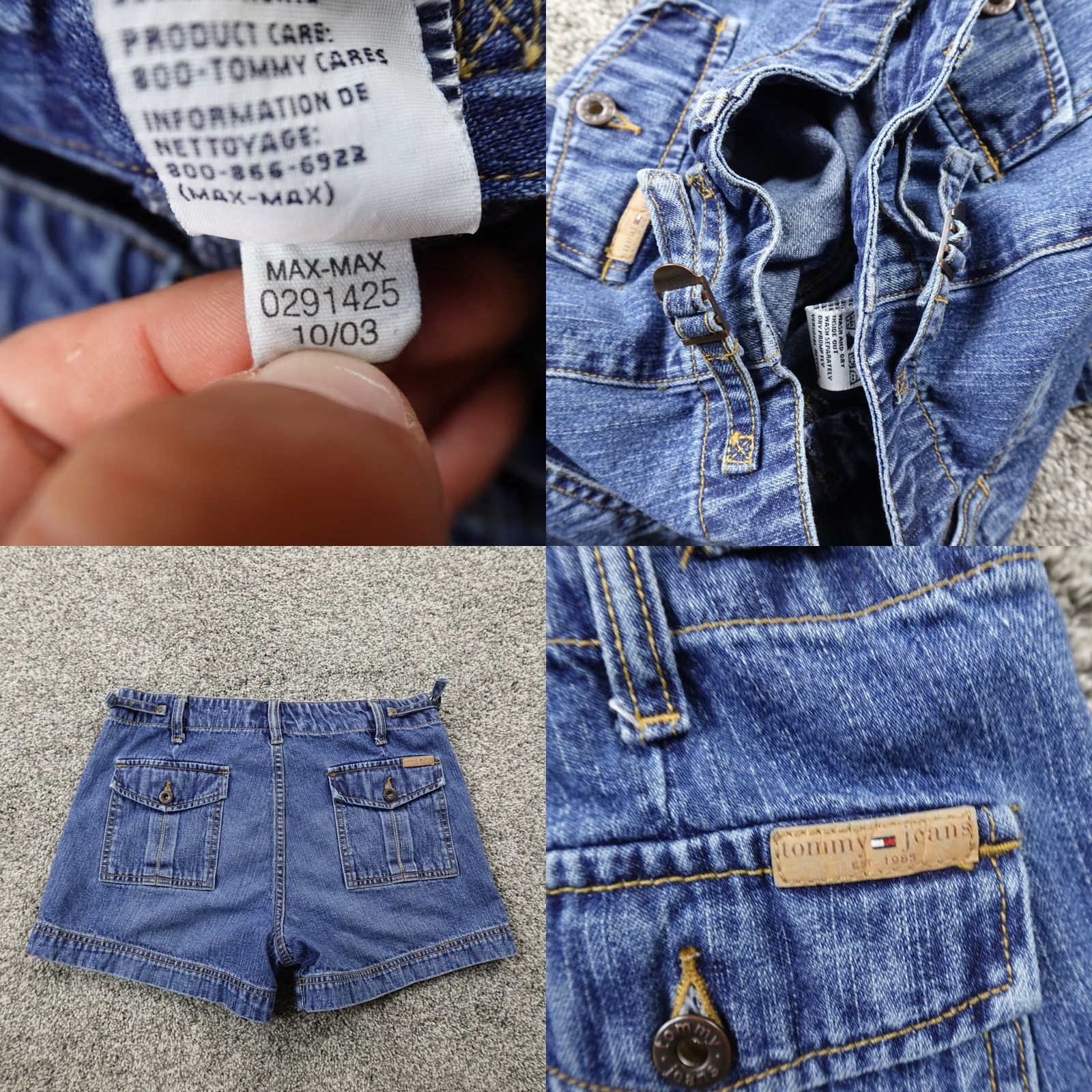 Tommy Hilfiger VINTAGE Tommy Hilfiger Shorts Womens 7 Denim Dark Blue Jorts Mini Micro 00s Y2K Size 28" / US 6 / IT 42 - 8 Thumbnail