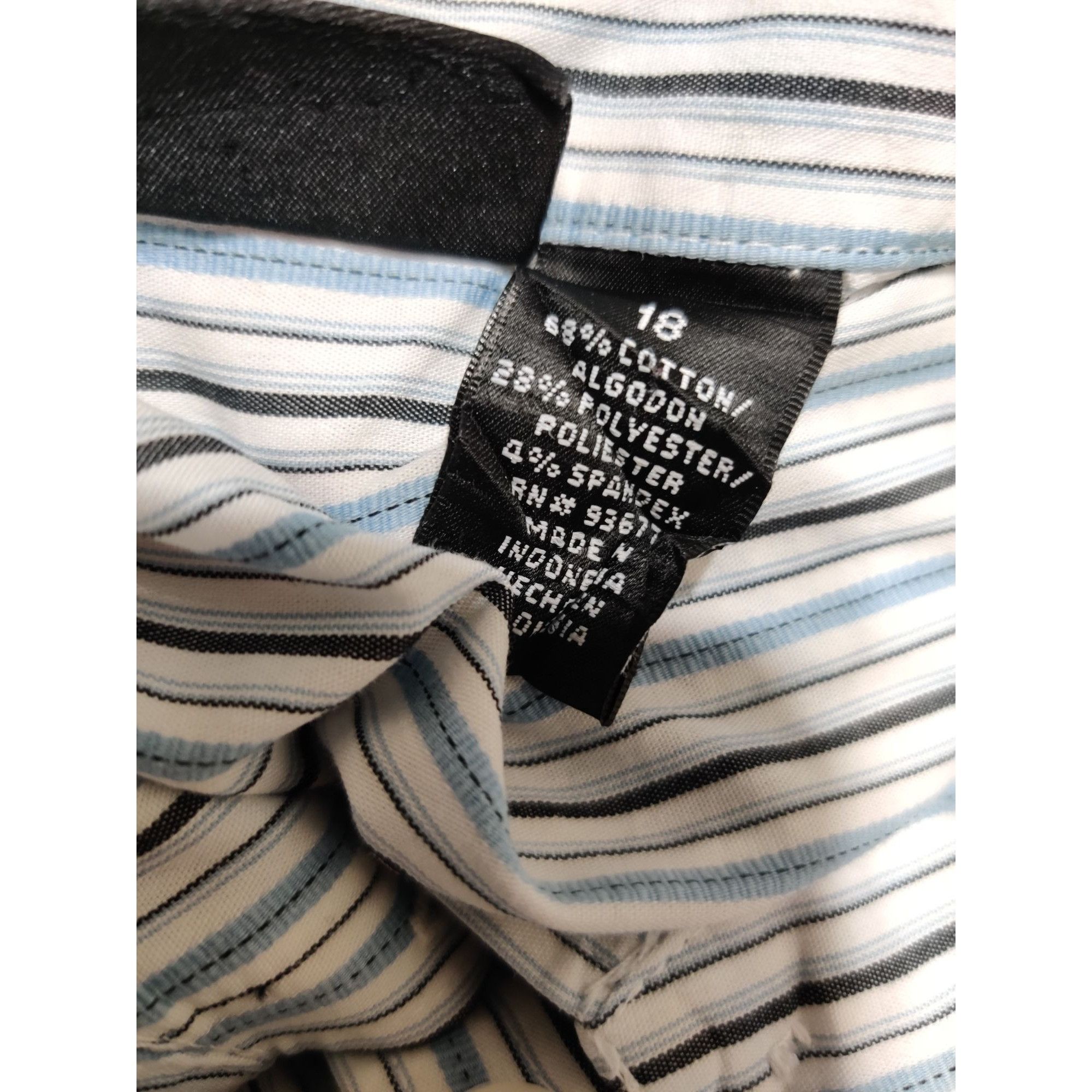 Other East 5th Plus Size 18 Striped Button Up Shirt Blue White Off Size XXL / US 16-18 / IT 52-54 - 7 Thumbnail