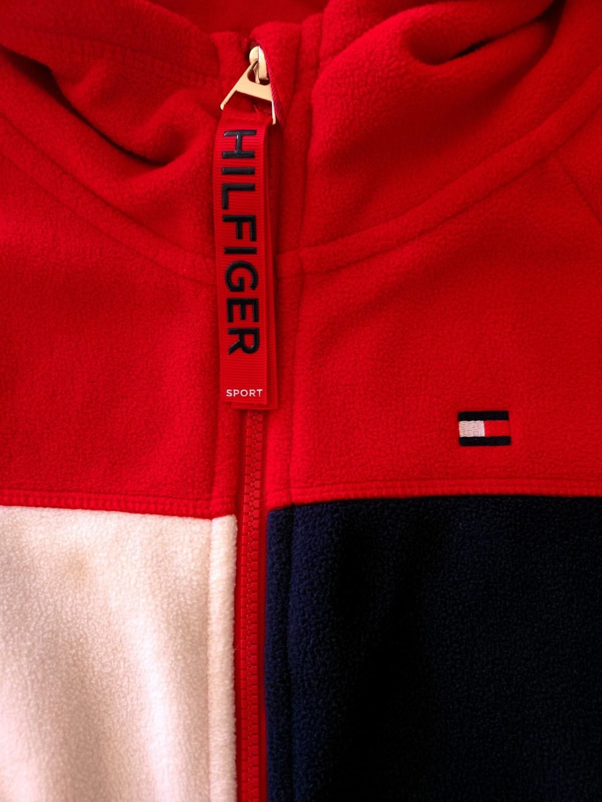 Tommy Hilfiger Vtg Y2K Tommy Hilfiger XL Fleece Zipper Red Jacket Hoodie Size XL / US 12-14 / IT 48-50 - 4 Thumbnail