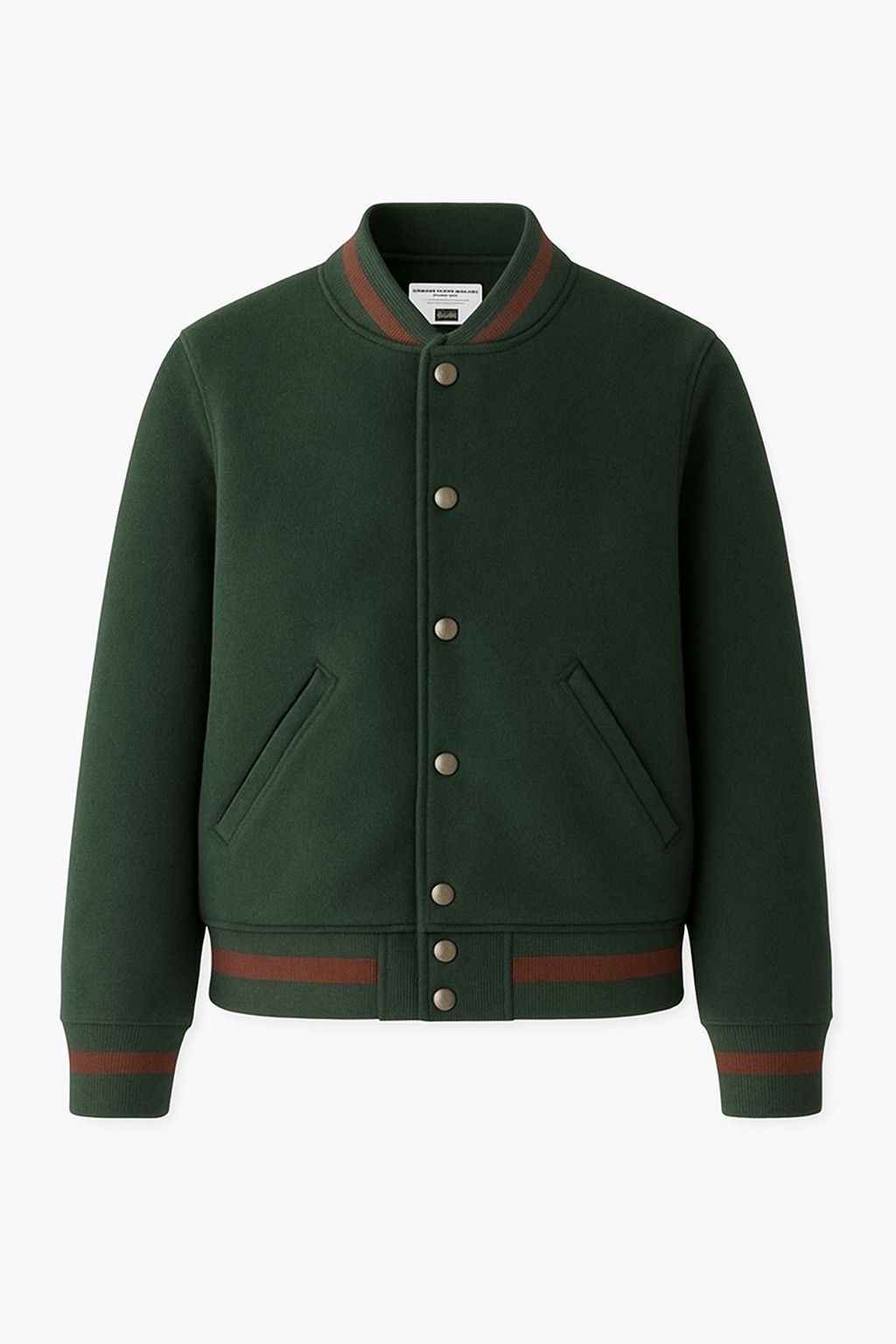 Uniqlo Ines de la Fressange Uniqlo Forest Green Varsity Wool Jacket Size US XS / EU 42 / 0 - 1 Thumbnail