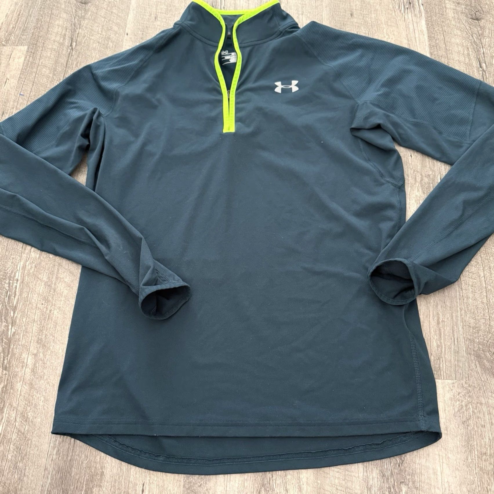 Under Armour Under Armour Shirt Mens Medium 1/4 Zip Pullover Green Fitted Lightweight Performance All Seasons Activewear Sports Size US M / EU 48-50 / 2 - 7 Thumbnail