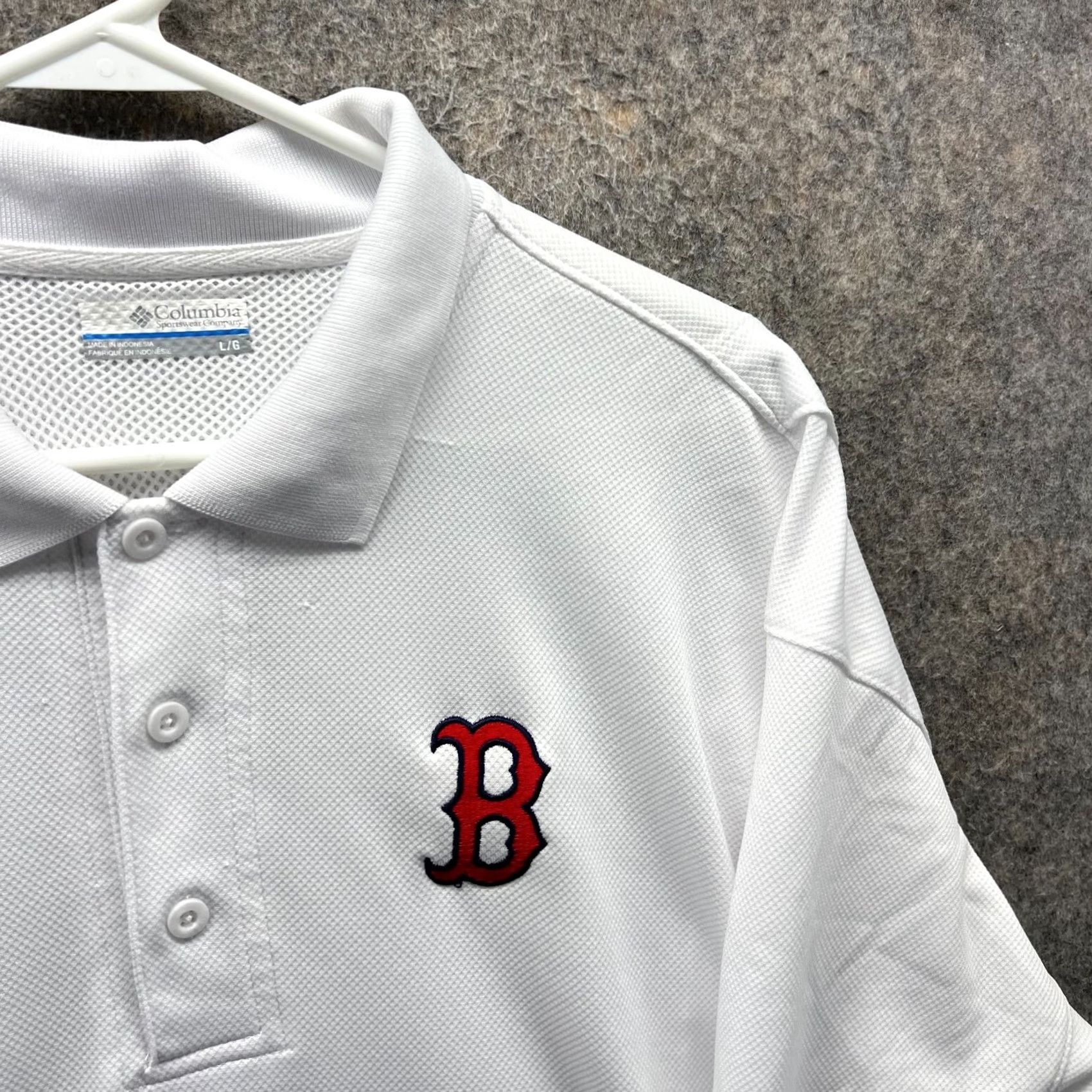 Vintage VINTAGE Columbia Polo Shirt Mens Large White Omni Shade Boston Red Sox Preppy Baseball Shirt Size US L / EU 52-54 / 3 - 7 Thumbnail