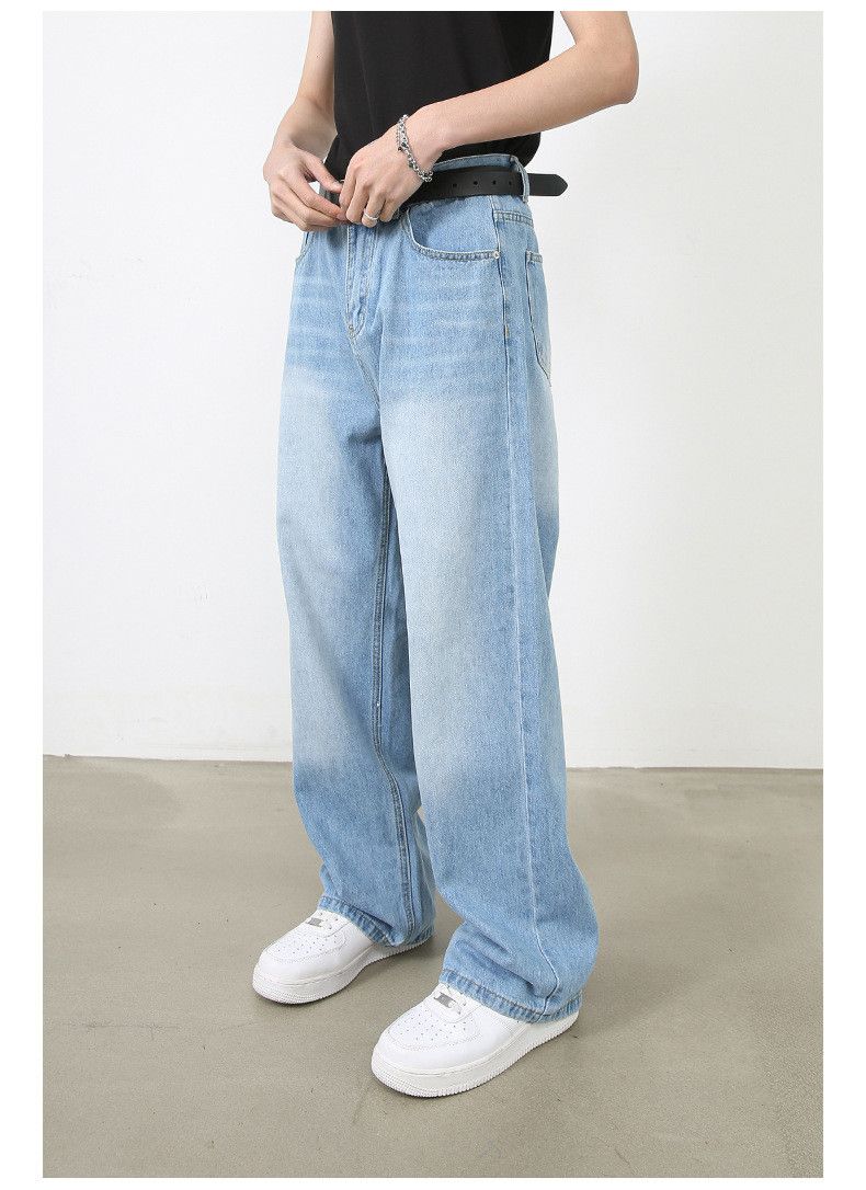 Designer × Japanese Brand Japanese washed light blue mid-rise jeans loose straight Size US 32 / EU 48 - 4 Thumbnail