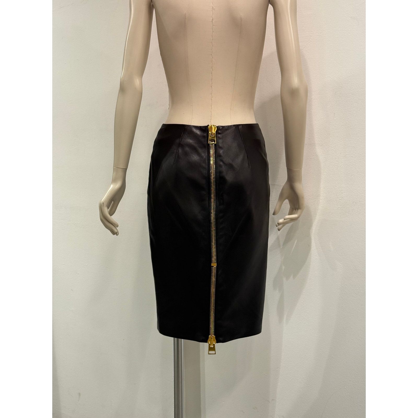 Tom Ford Tom Ford black zip knit and leather pencil skirt set Size S / US 4 / IT 40 - 4 Thumbnail