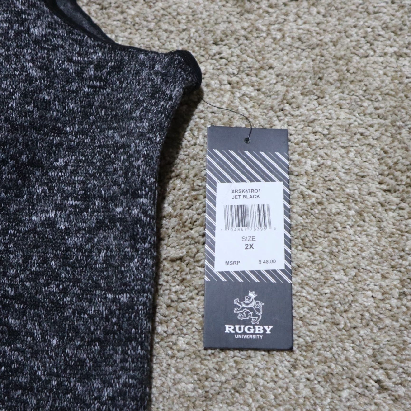 Vintage Rugby University Vest Hoodie Shirt Men's Big & Tall 2X Gray Zip Hooded Winter University - Mens Size US XXL / EU 58 / 5 - 4 Thumbnail