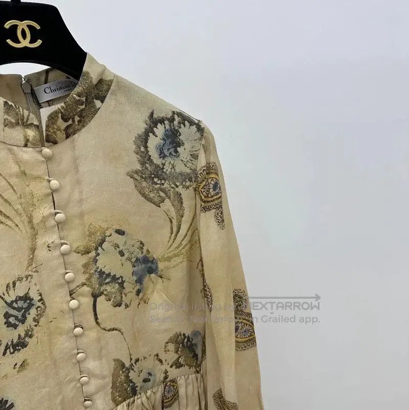 Dior Dior Khaki Floral Print Dress for Women . Size S / US 4 / IT 40 - 3 Thumbnail