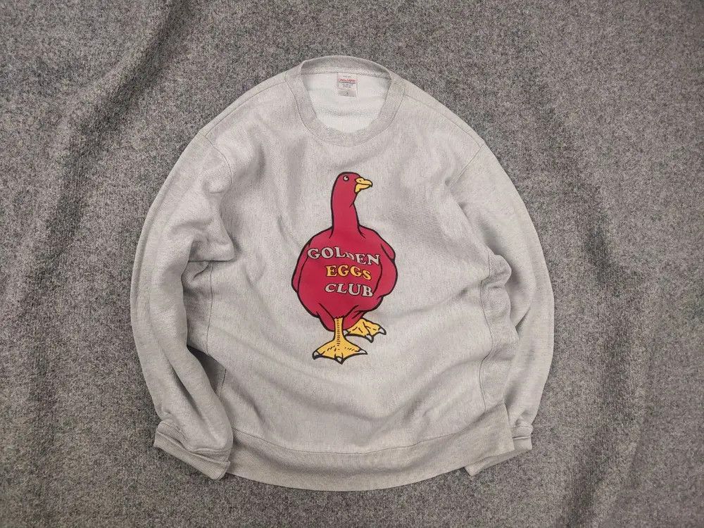 Vintage Vintage 90's United Athle GOLDEN EGGS CLUB Gray Sweatshirt Size US L / EU 52-54 / 3 - 1 Thumbnail