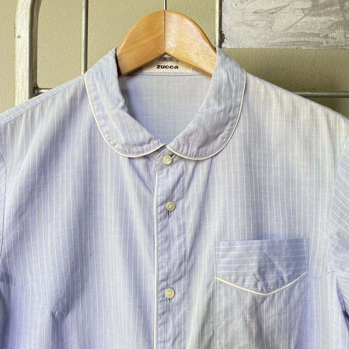 Zucca ZUCCA Blue Pinstripe Puff Blouse Size M / US 6-8 / IT 42-44 - 12 Thumbnail