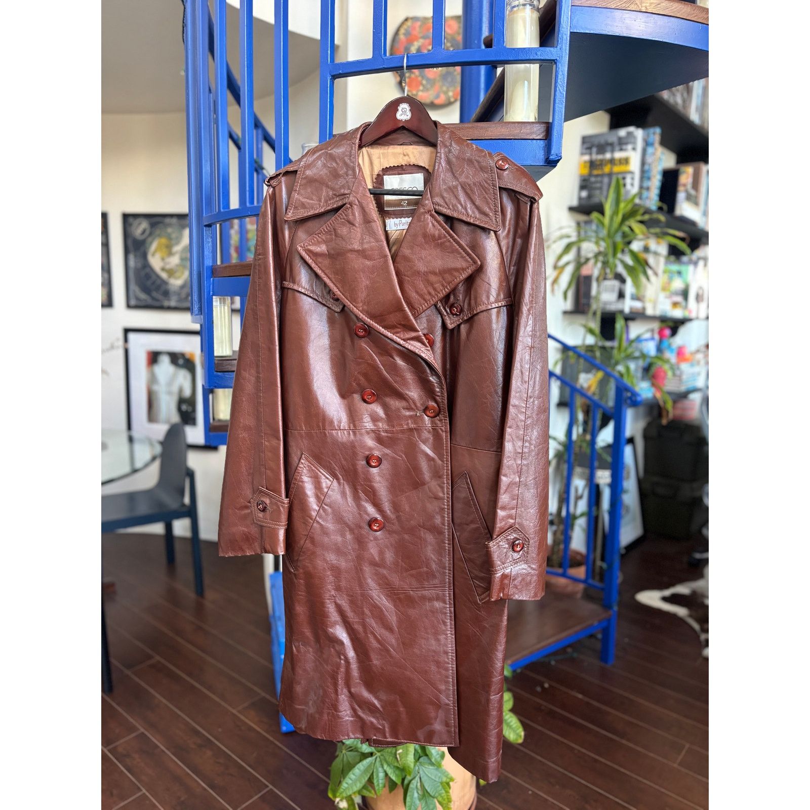 Other Cresco Brown Leather Trench Coat Size 42 Size US L / EU 52-54 / 3 - 4 Thumbnail