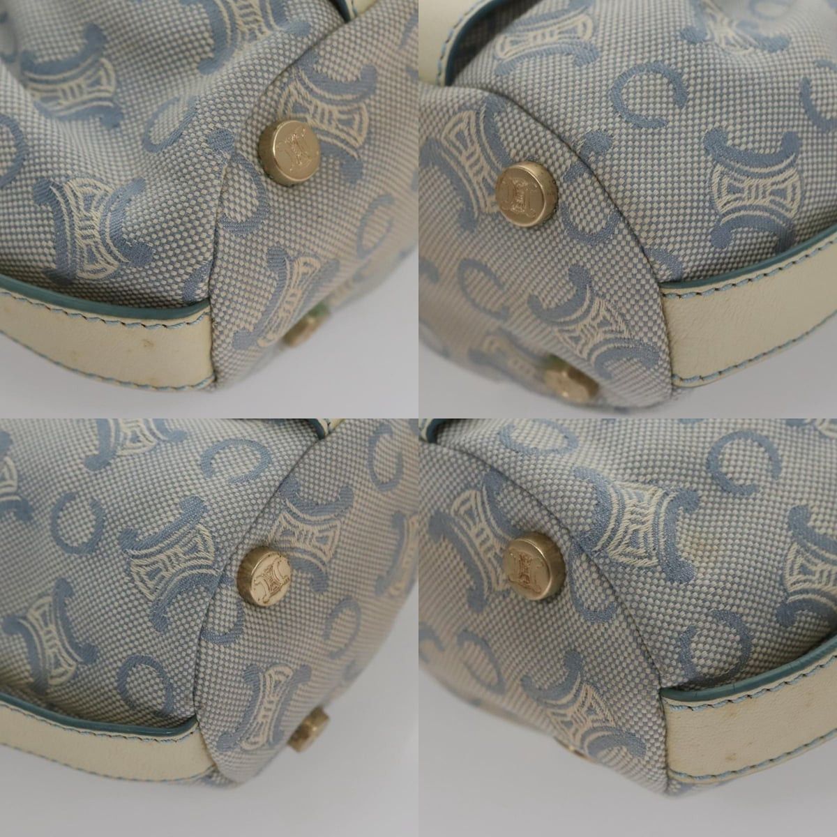 Celine CELINE C Macadam Canvas Shoulder Bag Light Blue Size ONE SIZE - 10 Thumbnail