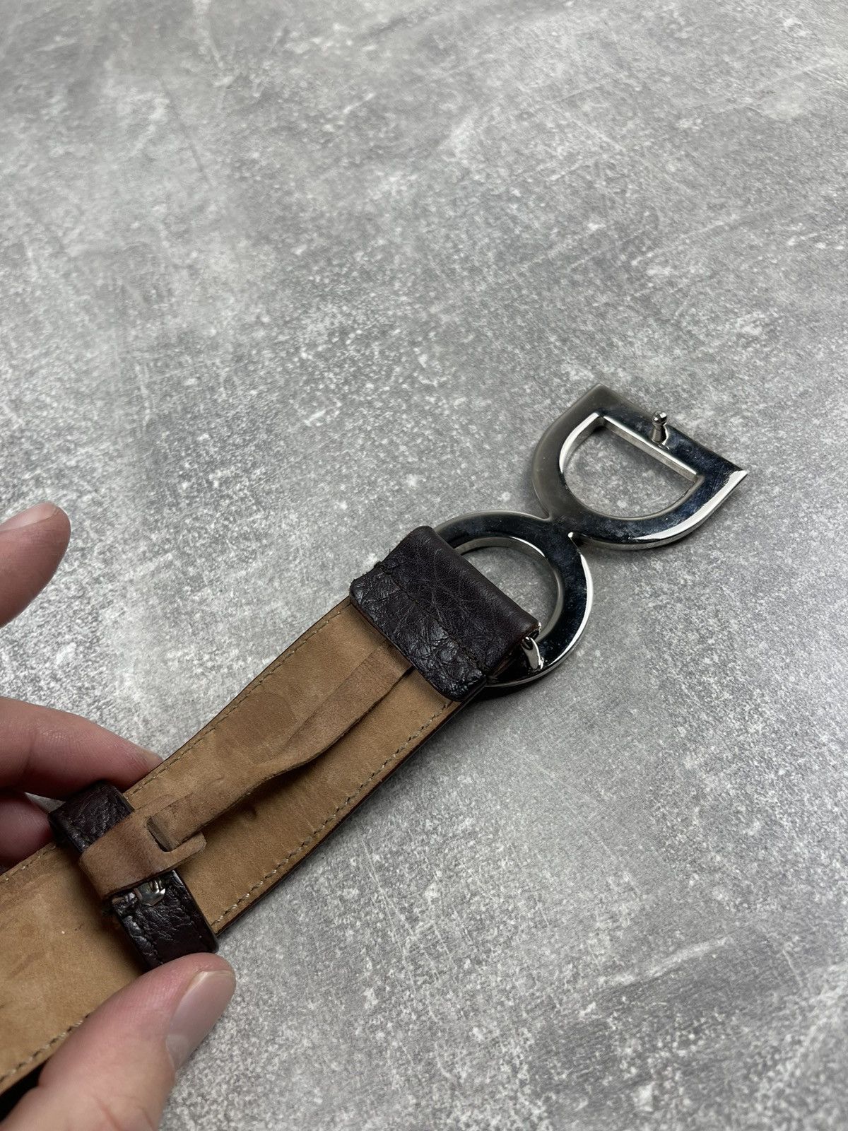 Dolce & Gabbana × Vintage Dolce Gabbana Brown Leather Luxury Celebrity DsG Logo Belt Size ONE SIZE - 4 Thumbnail