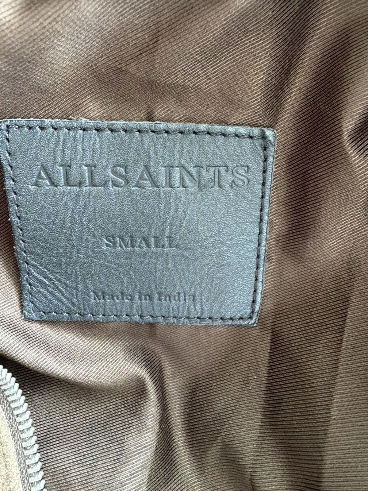 Allsaints AllSaints Suede Leather Jacket - Brown Size US S / EU 44-46 / 1 - 5 Thumbnail