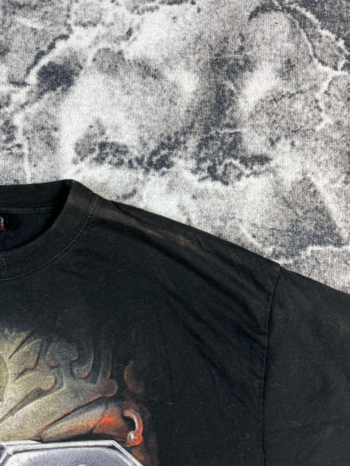 Other Spiral Direct Flaming Skull Faded Biker Tee Y2K Size US XL / EU 56 / 4 - 4 Thumbnail