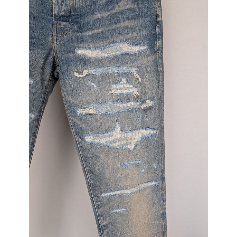 Amiri o1rshd1 Q:2 / Denim Repair Thrasher Jeans in Clay Indigo Size US 32 / EU 48 - 7 Thumbnail