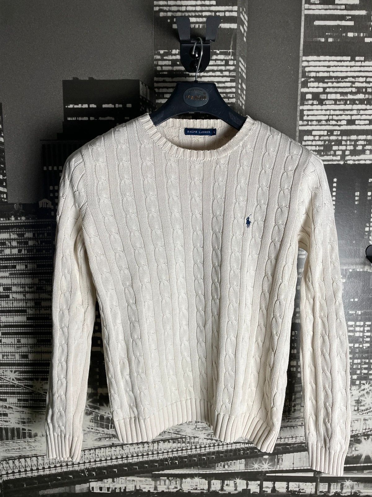 Polo Ralph Lauren × Ralph Lauren Ralph Lauren Knitted Sweater White Size US L / EU 52-54 / 3 - 1 Thumbnail
