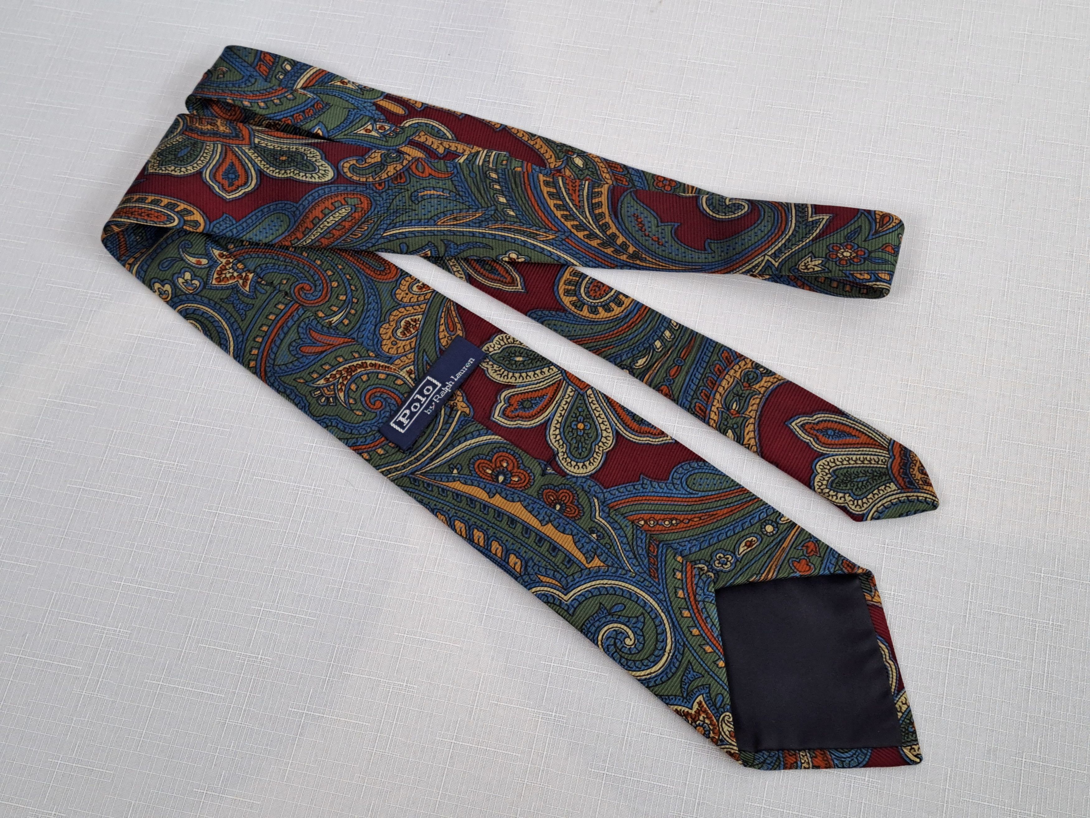 Polo Ralph Lauren Polo by Ralph Lauren paisley print silk handmade tie. Size ONE SIZE - 2 Thumbnail
