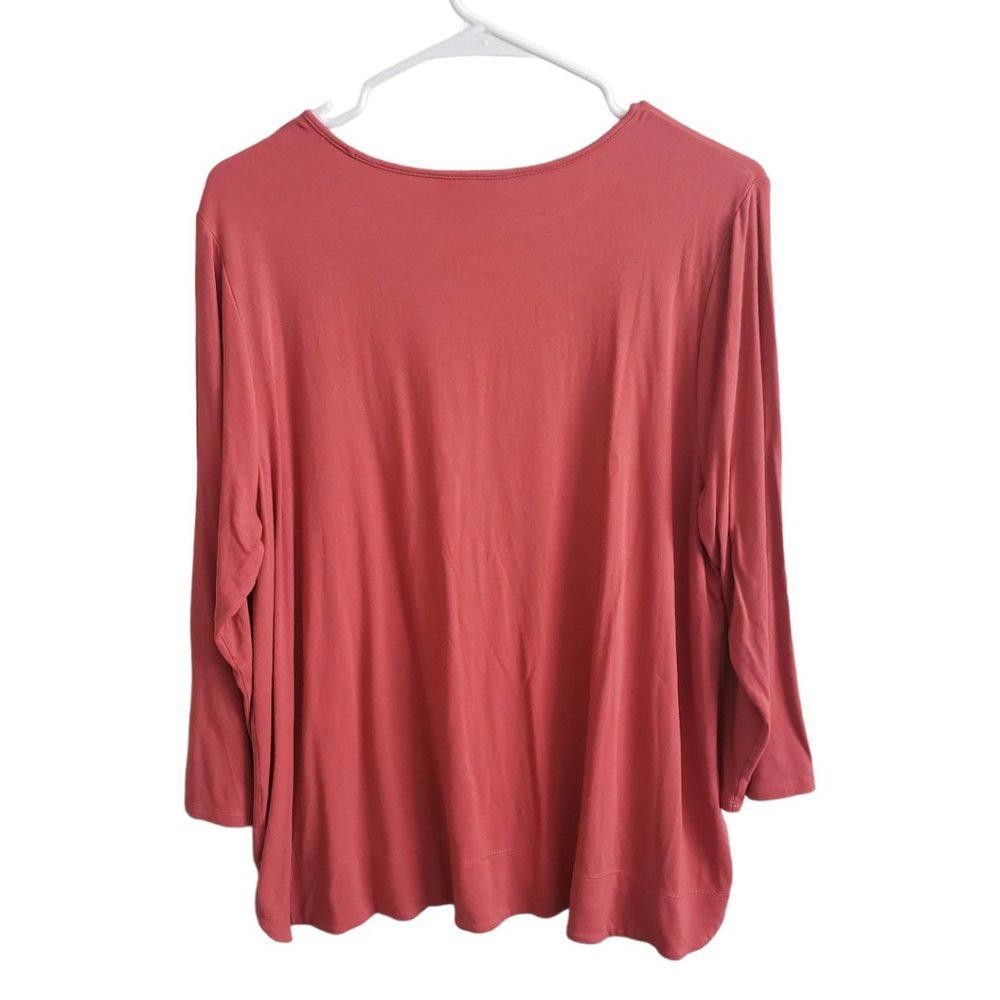 Designer CT658a J. Jill Ladies Orange T-shirt 3/4 Sleeve L Size L / US 10 / IT 46 - 2 Thumbnail