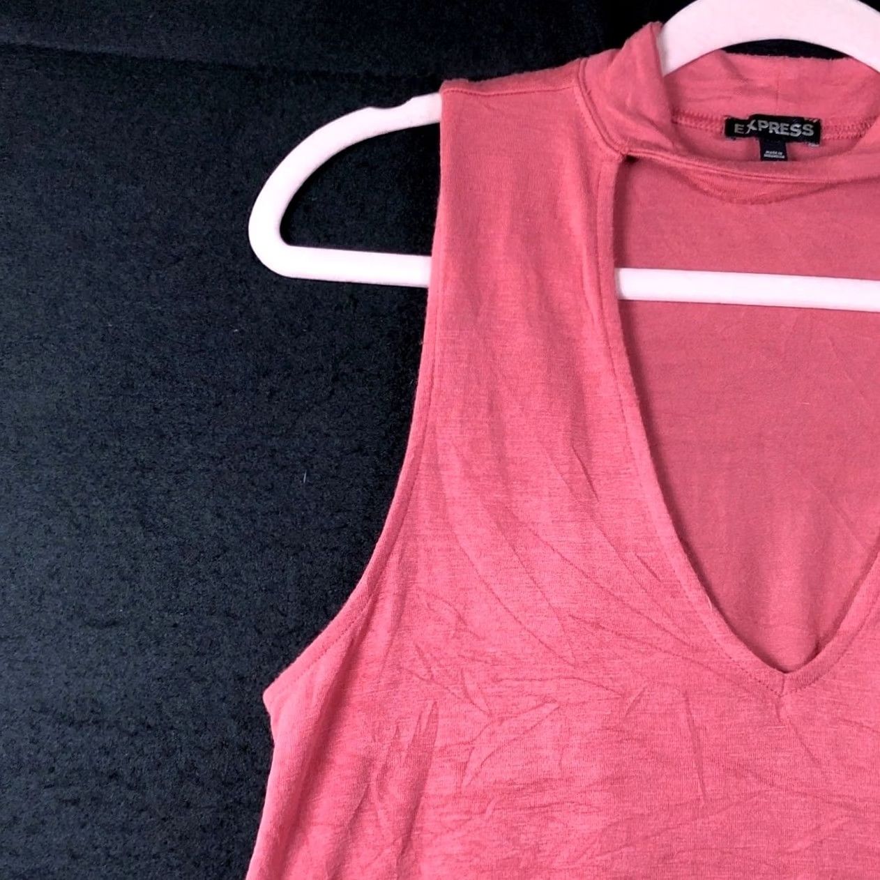 Express Express Womens Shirt Blush Open Key Hole Chest Sleeveless Modal Blend Stretch M Size M / US 6-8 / IT 42-44 - 4 Thumbnail
