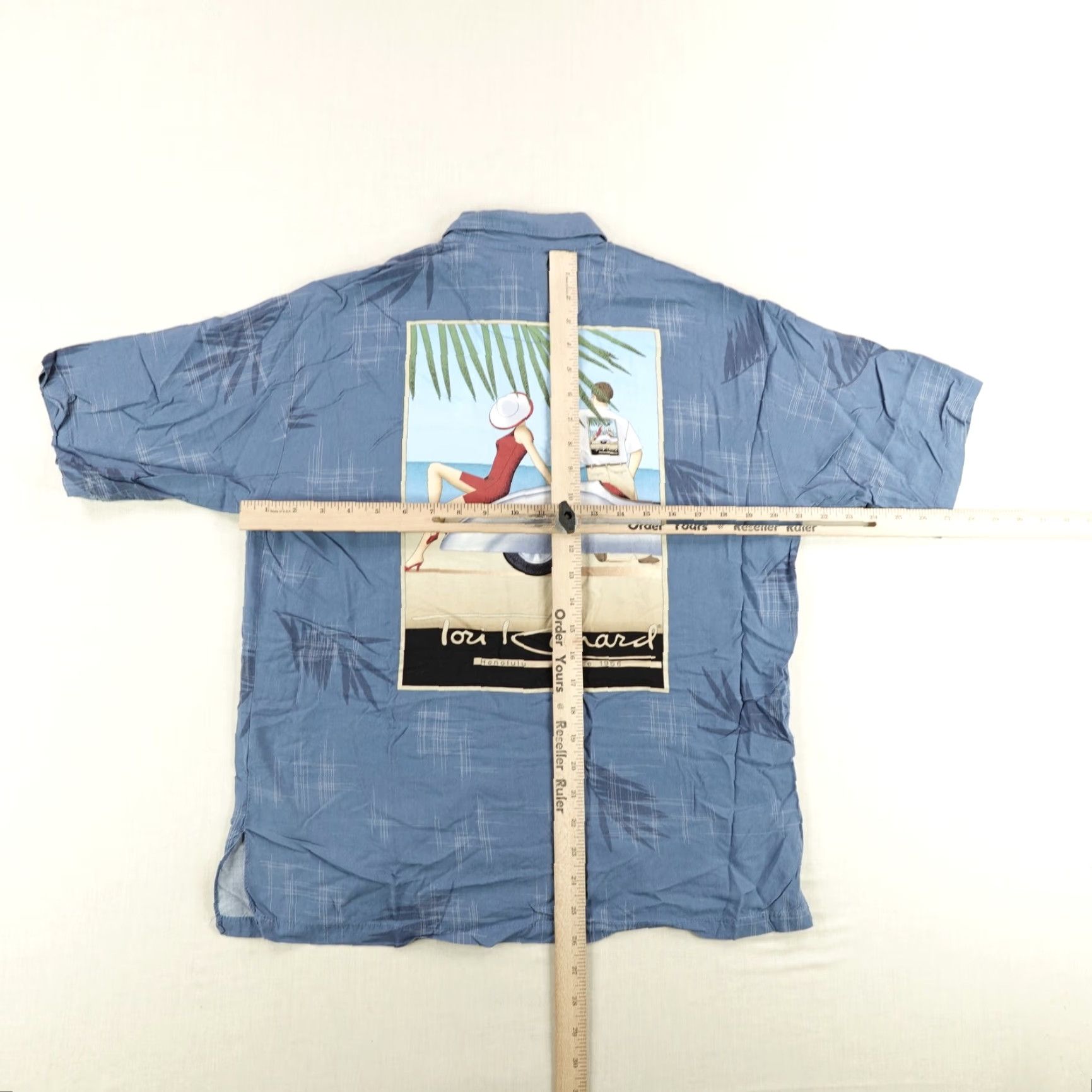 Tori Richard VINTAGE Tori Richard Men's Shirt Small Blue Palm Print Rayon Hawaiian Aloha Beach Casual Vacation Size US S / EU 44-46 / 1 - 7 Thumbnail
