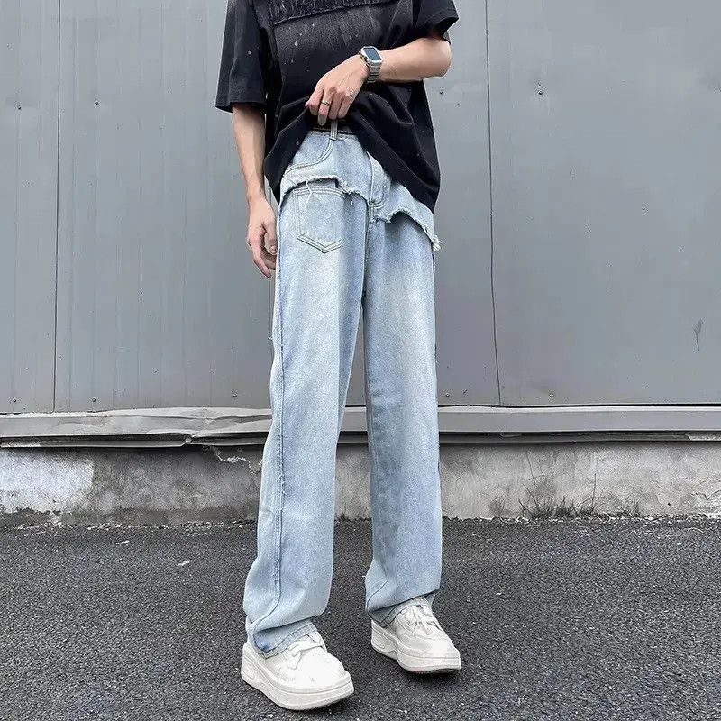 Japanese Brand Retro loose fringed slightly flared jeans Size US 32 / EU 48 - 1 Thumbnail