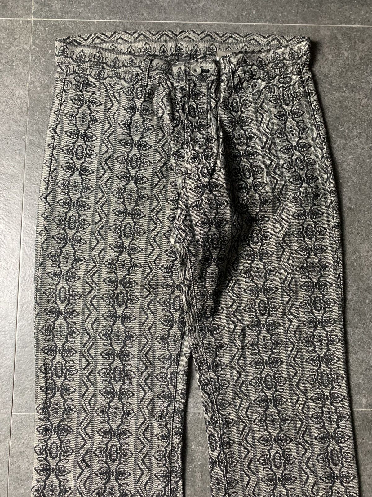 If Six Was Nine 2000s No ID Full Print Bootcut Jeans Size US 29 - 2 Thumbnail