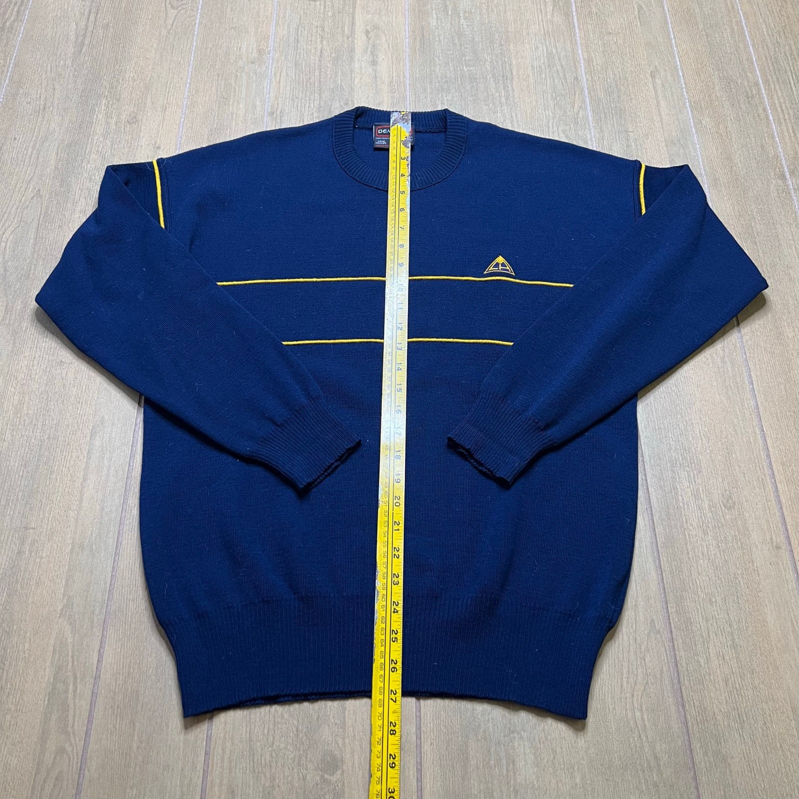 Vintage Vintage DEMETRE Wool Sweater Men’s Medium Blue Yellow Stripe Size US M / EU 48-50 / 2 - 5 Thumbnail