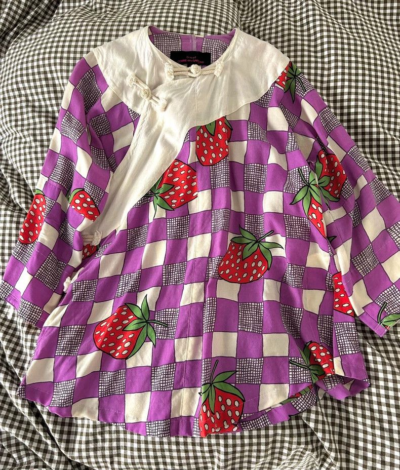 Comme des Garcons Comme Des Garcons Strawberry print Chinese coat Size S / US 4 / IT 40 - 1 Thumbnail